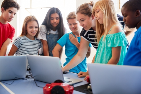 students around their computers